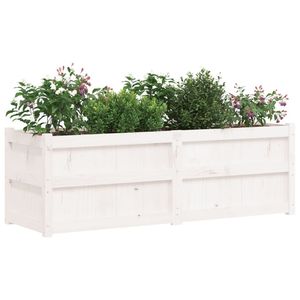 Macetas y jardineras grandes decorativas de madera de pino macizo blanco para jardín - Product Image 4