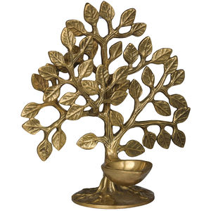 Lampe à mèche en laiton faite à la main attachée à l'arbre de vie article de décoration d'intérieur fabriqué en Inde arbre artisanal - Product Image 2