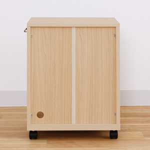 Modern Light Brown Wood American Vintage Style Antique Storage Cabinet <b>Adjustable</b> <b>Shelves</b> Wheels for Home Office Living Room - Product Image 6