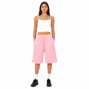 Shorts Largos de Alta Calidad para Mujer, Bermudas a la Moda, Color Sólido, Estilo Estético, Shorts Deportivos Holgados para Mujer - Product Image 1