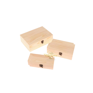 Boîte à bijoux en bois naturel artisanale avec couvercle, design rectangulaire classique personnalisé, organisateur de rangement à charnières pour usage domestique - Product Image 2