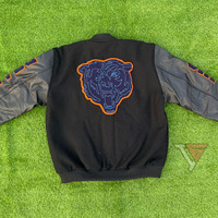 Blouson aviateur universitaire décontracté avec logo personnalisé pour hommes manches en cuir et laine patchs de broderie de lettres en chenille hiver OEM à séchage rapide