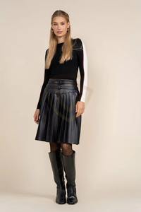 Jupe en cuir pour femme de couleur unie, couleur personnalisable, nouvelle qualité supérieure, respirante, jupe en cuir résistante - Product Image 4