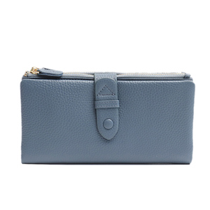 Luxury Leather <b>Wallet</b> Women Genuine Leather <b>RFID</b> <b>Blocking</b> Credit Card Holder Triple Fold Zipper Coin Purse Large Capacity - Product Image 5