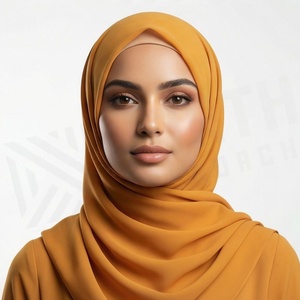 Hiyab de Chifón con Estampado Floral para Mujer, Suave al Tacto, para Uso Diario, Pañuelo Étnico de Oriente Medio - Product Image 5