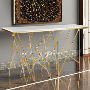 Table basse en métal avec dessus en marbre attrayant - Product Image 1