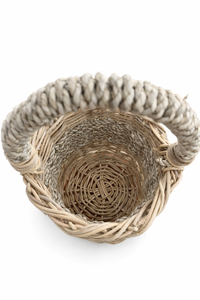 LAURA Handwoven Rattan Mix Seagrass <b>Basket</b> with Handle Natural Fiber Decorative Storage <b>Basket</b> for Home Decor <b>Gift</b> and Organizer - Product Image 2