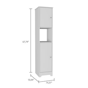 Mobiletto per Biancheria Ibis con Doppia Anta, Quattro Ripiani Interni, Set di Due Armadietti in Bianco per Arredo Bagno - Product Image 4