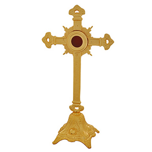 Relicario Cruzado de Latón |   Cruz Relicario Decorativa para Iglesia – Export Corporation - Product Image 1