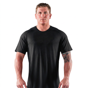T-shirt décontracté pour homme, col rond, manches courtes, orange uni, coupe classique, respirant, écologique, anti-boulochage, 100 % coton jersey - Product Image 2