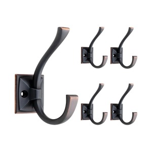 Rustic Metal Wall Mount <b>Hooks</b> Set Of 5 Anti Rust <b>Coat</b> Hangers For Clothing Storage - Product Image 1