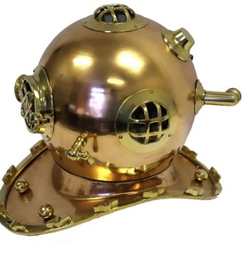 Reproducción del Casco de Buceo Mark V de la Marina de los Estados Unidos de 18 Pulgadas en Latón Sólido – Decoración Marítima KULSOOM - Product Image 1
