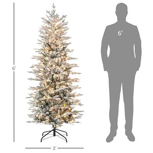 Albero di Natale innevato preilluminato da 180 cm con rami innevati e luci giallo caldo per un'atmosfera festiva - Product Image 3