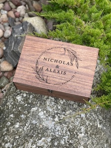 Custom Personalized Wooden Memory Keepsake <b>box</b> <b>Wedding</b> <b>Card</b> <b>Box</b> for Him Her Boyfriend Girlfriend Couple Engagement Christma - Product Image 5