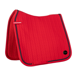 Tapis de selle élégant et respirant en polaire double couche, en sergé de coton matelassé en spirale, avec passepoil en corde multicolore, pour l'équitation - Product Image 1