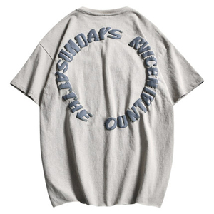 เสื้อยืดโอเวอร์ไซส์ 250 GSM ผ้าฝ้าย 100% ระบายอากาศได้ดี แห้งเร็ว ใส่สบายในฤดูร้อน แขนสั้น สีพื้น พร้อมสกรีนลายพัฟแบบกำหนดเอง - Product Image 3