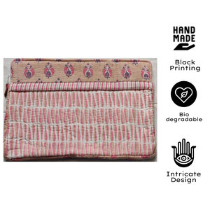 Funda Premium Personalizable y Elegante para Portátil, de Algodón Hecho a Mano con Diseño Acolchado y Estampado Jaipur, con Múltiples Bolsillos, Ecológica y Suave - Product Image 3