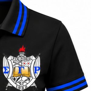 เสื้อโปโลสีดำ Sigma Gamma Rho แขนสั้นสำหรับผู้หญิง คอปก ตัวอักษรกรีก เสื้อยืดสำหรับชมรมนักศึกษา เสื้อลำลองสำหรับเล่นกอล์ฟ ปักลาย - Product Image 6