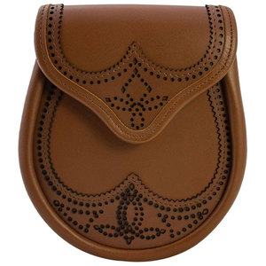 Sporran Escocés de Cuero Genuino Hecho a Mano de Alta Calidad con Brogueing Tradicional y Cadena de Cintura para Sporran 2026 - Product Image 1
