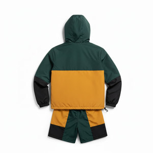 <b>Wind</b> <b>Breaker</b> Sets Windproof Men Polyester Nylon Windbreaker Short Tracksuit Zipper Jackets and Shorts Two Piece Set - Product Image 2