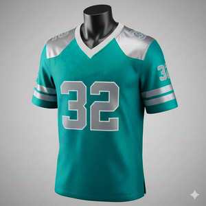 Camiseta de Fútbol Americano Unisex al por Mayor, Diseño Personalizado Sublimado y Cosido, 32 Equipos, Colores y Logotipos Personalizados, Transpirable - Product Image 1