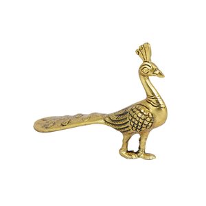 Brass Peacock Design Showpiece Decorative Peacock Figurine for Home Decor <b>Tabletop</b> Accent Living Room Office Festive Gift - Product Image 3