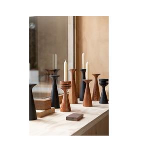 Portavelas decorativo de madera hecho a mano para decoración de mesas festivas y decoración clásica del hogar. - Product Image 3