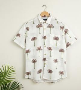 Chemise respirante à manches courtes en coton 100% à rayures batik imprimées à la main pour hommes, quantité en gros - Product Image 5