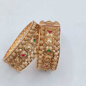 Designer Openable Pota Stone Fashion <b>Bangles</b> <b>Set</b> Sparkling Jewelry for Women Perfect for Wedding and Festive Occasions - Product Image 1