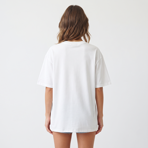 Women's Oversized Solid Color Crew Neck <b>T</b> <b>Shirt</b> Custom Logo Casual Short Sleeve Summer Sports Wear - Product Image 6