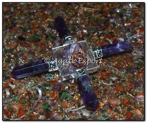 หินอัญมณีกึ่งมีค่าเครื่องกำเนิดพลังงานดินสอจักระออร์แกนสำหรับการป้องกัน EMF หินโมราคริสตัลสไตล์ความรัก - Product Image 5