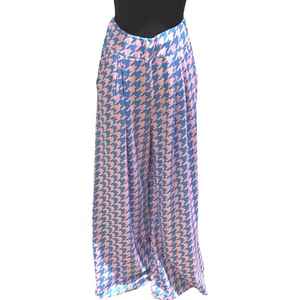 Pantalones Anchos de Mujer con Estampado de Pata de Gallo, Cintura Alta, Estilo Palazzo, Casuales y Elegantes - Product Image 1