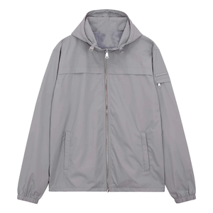 Veste coupe-vent légère imperméable à capuche pour homme avec fermeture éclair, motif écossais décontracté pour l'automne, personnalisable pour la pêche et la randonnée - Product Image 2