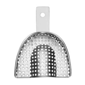 Plateau d'empreinte perforé Azicon - Plateau d'empreinte orthodontique supérieur et inférieur en acier inoxydable réutilisable et autoclavable pour laboratoire dentaire - Product Image 3