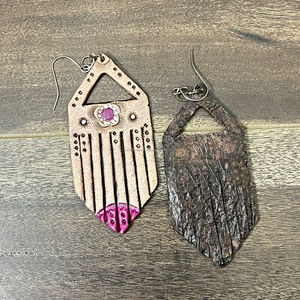 Fashion Jewelry Wholesale Hand Tooled Leather <b>Long</b> Drop <b>Earrings</b> Genuine Leather Cute Trendy <b>Earring</b> <b>for</b> <b>Women's</b> Western Jewelry - Product Image 6