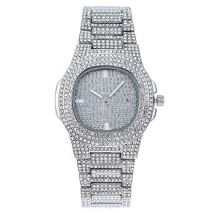 Reloj de cuarzo cuadrado de lujo para mujer, estilo hip hop, con diamantes, para fiestas, con logotipo personalizado, 2026 - Product Image 3