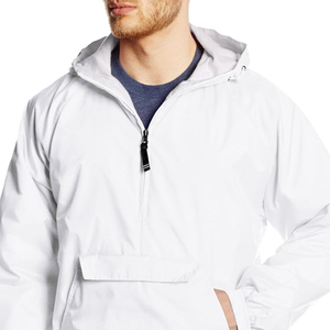 White Color Custom Nylon Plain Windbreaker <b>Jackets</b> <b>Men's</b> Fall Clothing Vintage <b>Pullover</b> Waterproof Windproof <b>Jacket</b> for <b>Men</b> - Product Image 1