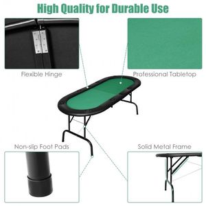 Mesa de Póker Texas Holdem Plegable para 8 Jugadores, Mesa de Juego Portátil - Product Image 4