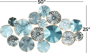 Round Metal <b>Wall</b> <b>Panels</b> Modern Geometric Sculpture 3D Overlapping <b>Wall</b> Art for Living Room Bedroom Hotel Office Decor - Product Image 4