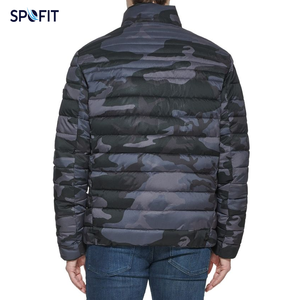 SPOFIT <b>Top</b> Selling <b>Men</b> Winter Coated Puffer Jacket Front Custom Logo Stand Collar <b>Hooded</b> Waterproof Breathable Windproof Plaid - Product Image 5