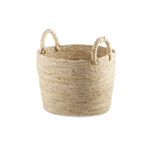Panier de rangement en corde de jute naturelle fait main avec poignées, panier à linge tissé, organisateur de décoration pour la maison - Product Image 1