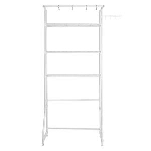 "Adjustable 3-Tier <b>Cloth</b> Laundry Room Drying <b>Rack</b> with Hooks for Washers and Bedding" - Product Image 1
