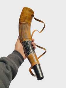 Trompeta de Cuerno de Búfalo, Instrumento de Señalización Tradicional Hecho a Mano, con Fuerte Resonancia y Acabado Elegante para Coleccionistas - Product Image 6