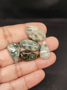 High Quality Natural Flower Jasper Cabochon Loose Gemstone Quartz Crystal Ocean Jasper Heat Treated Jewelry Making Mix - Product Image 3