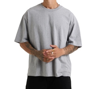 Camisetas de Hombre de Alta Calidad, Corte Ajustado, Tallas Grandes, Color Gris Jaspeado, Personalizables, al por Mayor, MOQ Bajo, las Mejores Camisetas de Moda Masculina - Product Image 1