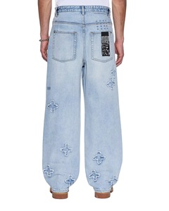 Top Trendiness <b>Men's</b> Lightweight Casual Pants Embroidery Design High Fashion Baggy <b>Jeans</b> Woolen Fabric Acid Wash <b>Drawstring</b> - Product Image 2