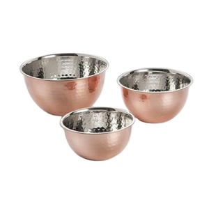 Ensemble d'ustensiles de cuisine en acier inoxydable de haute qualité pour la décoration intérieure de cuvette en cuivre plaqué à l'intérieur de cuvette en argent - Product Image 1