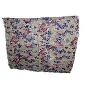 Elegant Flower Printed Viscose Scarf for Women Soft Lightweight Breathable Fashion Accessory for Daily Wear Party Beach Travel - Product Image 2