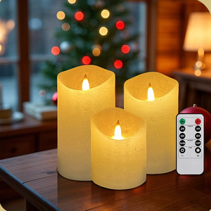 Bougie à motif aquatique en cire de paraffine rechargeable Type-C TOOWIN, lumière d'ambiance pour concert, lumière électronique télécommandée de Noël - Product Image 1