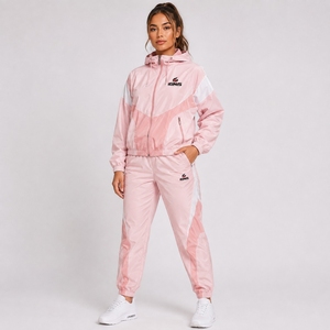 Ensemble de survêtement coupe-vent pour femme, veste de sport à manches longues et pantalon assorti, léger, respirant, streetwear décontracté - Product Image 1